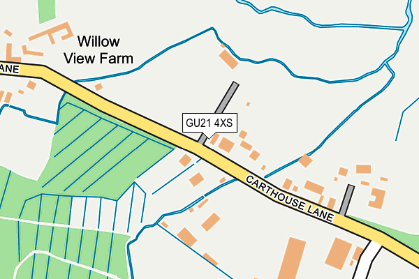 GU21 4XS map - OS OpenMap – Local (Ordnance Survey)