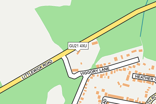 GU21 4XU map - OS OpenMap – Local (Ordnance Survey)