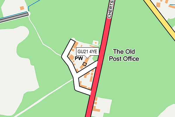 GU21 4YE map - OS OpenMap – Local (Ordnance Survey)