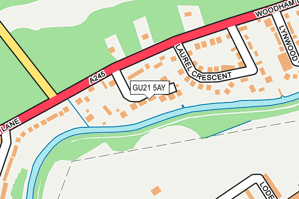 GU21 5AY map - OS OpenMap – Local (Ordnance Survey)