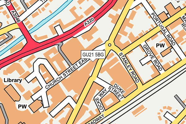 GU21 5BG map - OS OpenMap – Local (Ordnance Survey)