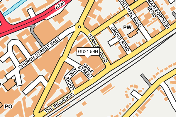 GU21 5BH map - OS OpenMap – Local (Ordnance Survey)