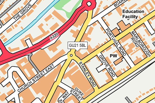 GU21 5BL map - OS OpenMap – Local (Ordnance Survey)