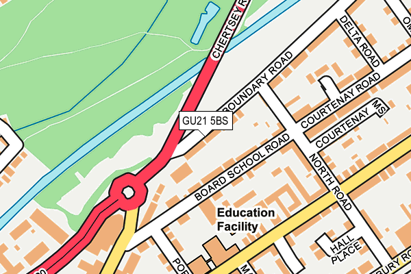 GU21 5BS map - OS OpenMap – Local (Ordnance Survey)