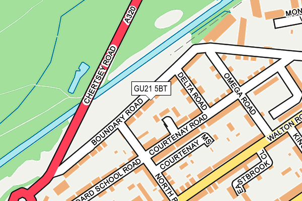 GU21 5BT map - OS OpenMap – Local (Ordnance Survey)
