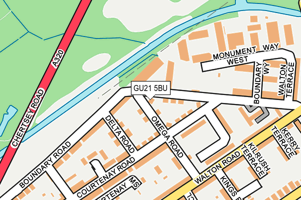 GU21 5BU map - OS OpenMap – Local (Ordnance Survey)