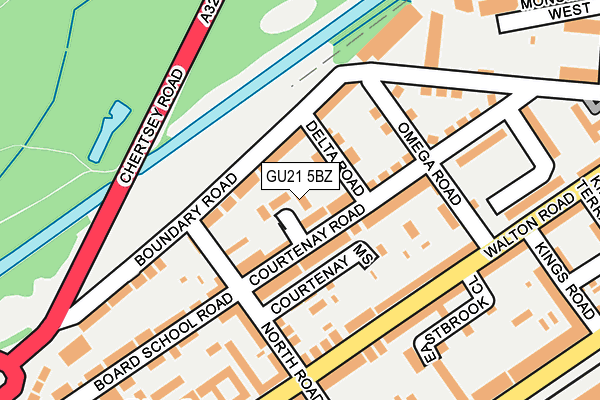 GU21 5BZ map - OS OpenMap – Local (Ordnance Survey)