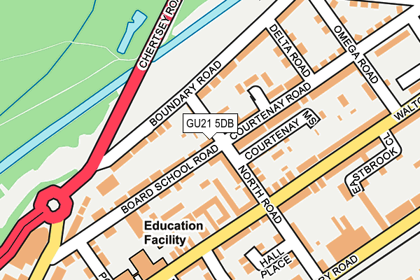 GU21 5DB map - OS OpenMap – Local (Ordnance Survey)