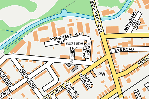 GU21 5DH map - OS OpenMap – Local (Ordnance Survey)