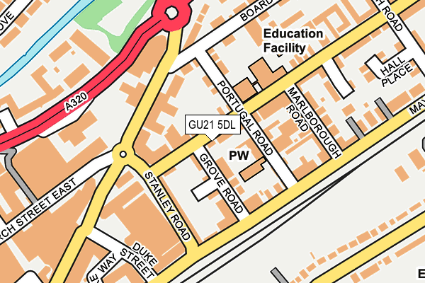 GU21 5DL map - OS OpenMap – Local (Ordnance Survey)