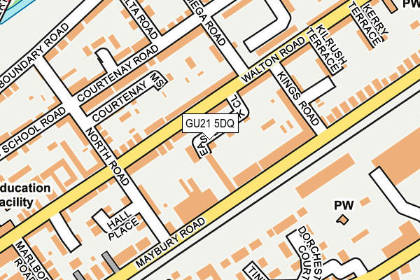 GU21 5DQ map - OS OpenMap – Local (Ordnance Survey)