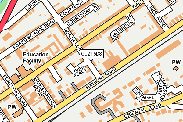 GU21 5DS map - OS OpenMap – Local (Ordnance Survey)