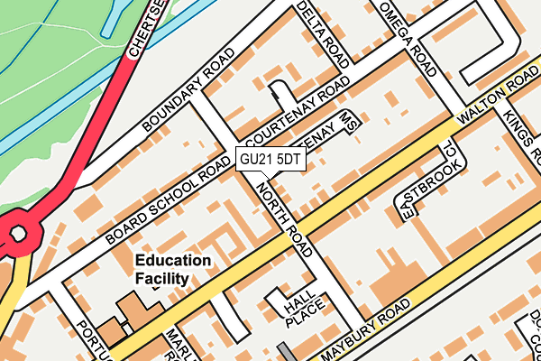 GU21 5DT map - OS OpenMap – Local (Ordnance Survey)