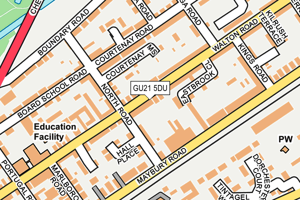 GU21 5DU map - OS OpenMap – Local (Ordnance Survey)