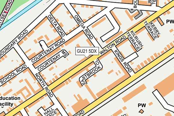 GU21 5DX map - OS OpenMap – Local (Ordnance Survey)