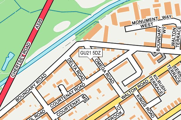 GU21 5DZ map - OS OpenMap – Local (Ordnance Survey)