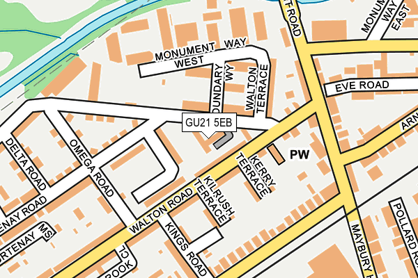 GU21 5EB map - OS OpenMap – Local (Ordnance Survey)