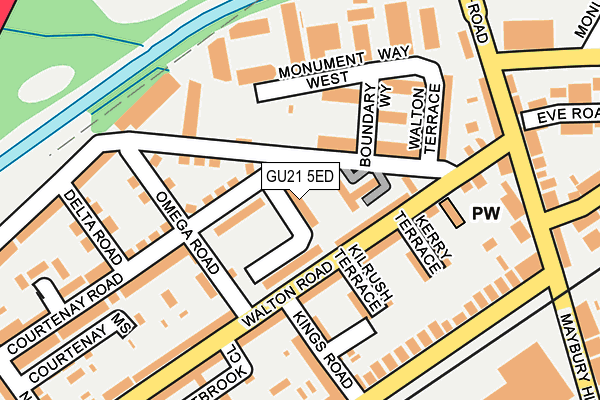 GU21 5ED map - OS OpenMap – Local (Ordnance Survey)