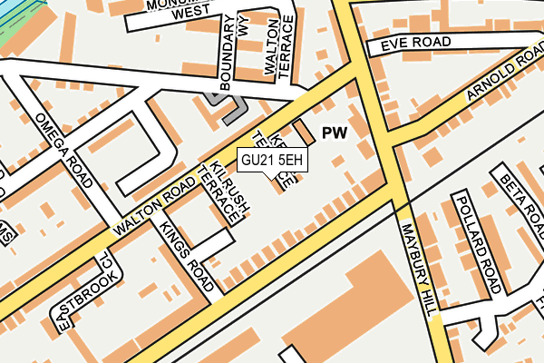 GU21 5EH map - OS OpenMap – Local (Ordnance Survey)