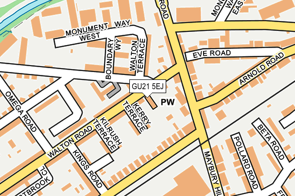 GU21 5EJ map - OS OpenMap – Local (Ordnance Survey)