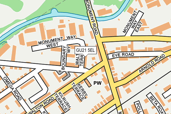 GU21 5EL map - OS OpenMap – Local (Ordnance Survey)