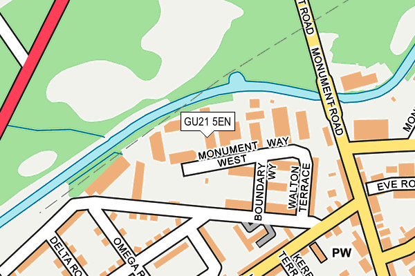 GU21 5EN map - OS OpenMap – Local (Ordnance Survey)