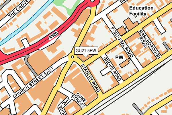 GU21 5EW map - OS OpenMap – Local (Ordnance Survey)