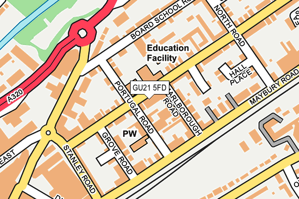 GU21 5FD map - OS OpenMap – Local (Ordnance Survey)