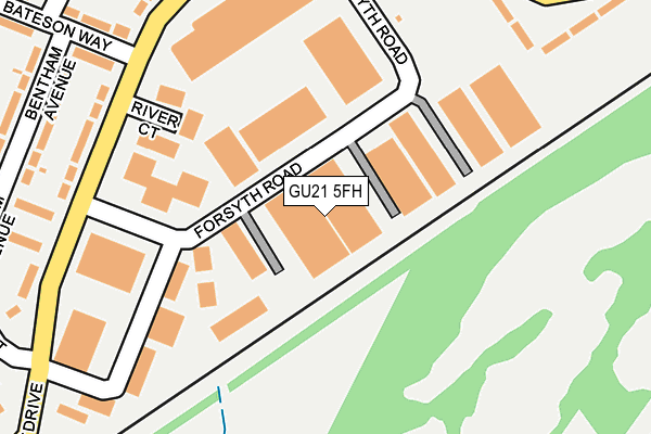 GU21 5FH map - OS OpenMap – Local (Ordnance Survey)