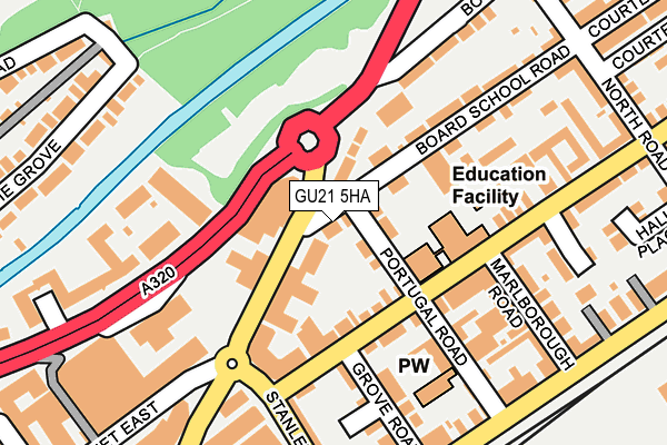 GU21 5HA map - OS OpenMap – Local (Ordnance Survey)