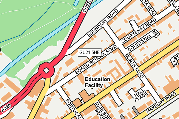GU21 5HE map - OS OpenMap – Local (Ordnance Survey)