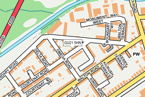 GU21 5HN map - OS OpenMap – Local (Ordnance Survey)