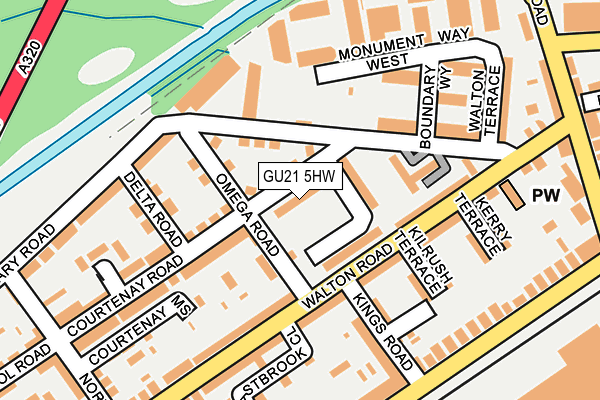 GU21 5HW map - OS OpenMap – Local (Ordnance Survey)