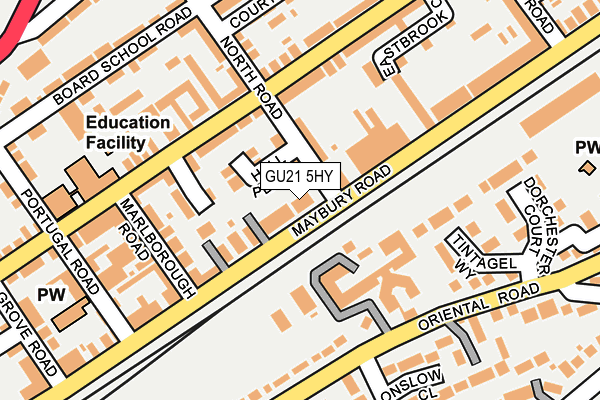 GU21 5HY map - OS OpenMap – Local (Ordnance Survey)