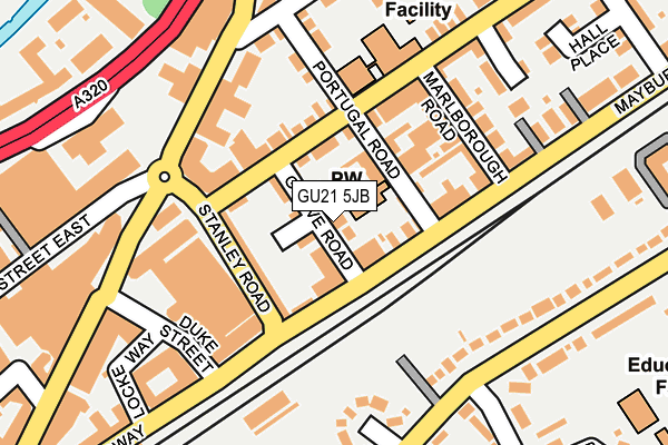 GU21 5JB map - OS OpenMap – Local (Ordnance Survey)