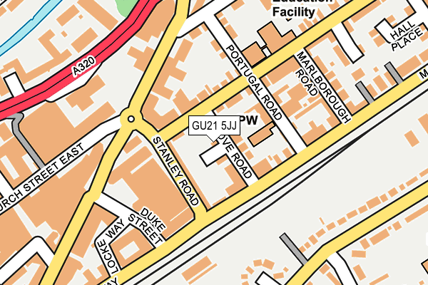 GU21 5JJ map - OS OpenMap – Local (Ordnance Survey)