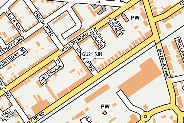 GU21 5JN map - OS OpenMap – Local (Ordnance Survey)