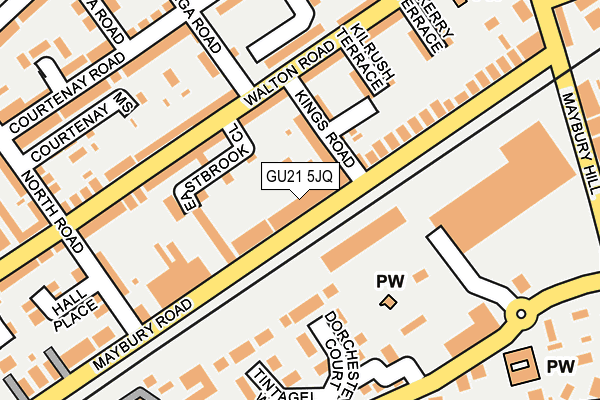 GU21 5JQ map - OS OpenMap – Local (Ordnance Survey)
