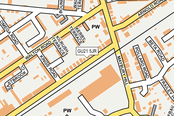 GU21 5JR map - OS OpenMap – Local (Ordnance Survey)