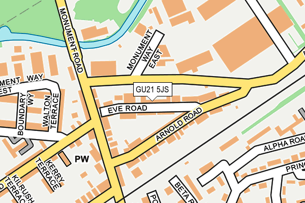 GU21 5JS map - OS OpenMap – Local (Ordnance Survey)