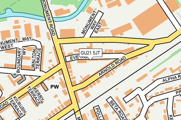 GU21 5JT map - OS OpenMap – Local (Ordnance Survey)