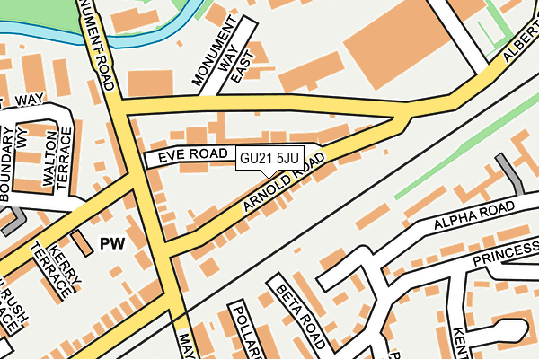 GU21 5JU map - OS OpenMap – Local (Ordnance Survey)