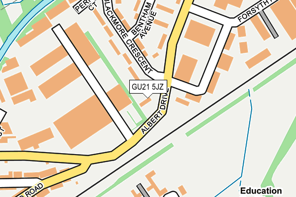 GU21 5JZ map - OS OpenMap – Local (Ordnance Survey)