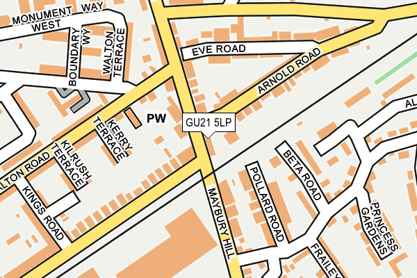 GU21 5LP map - OS OpenMap – Local (Ordnance Survey)