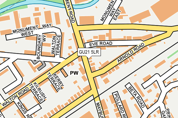 GU21 5LR map - OS OpenMap – Local (Ordnance Survey)