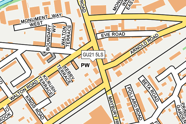 GU21 5LS map - OS OpenMap – Local (Ordnance Survey)