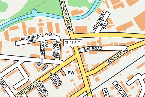 GU21 5LT map - OS OpenMap – Local (Ordnance Survey)