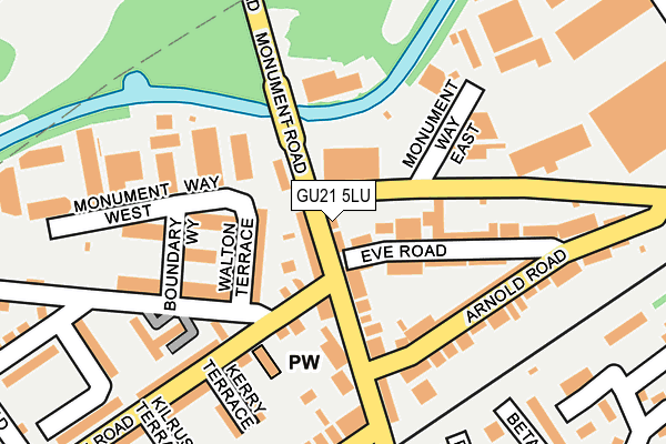 GU21 5LU map - OS OpenMap – Local (Ordnance Survey)