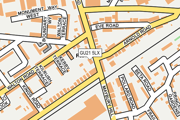 GU21 5LX map - OS OpenMap – Local (Ordnance Survey)