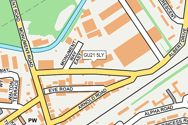 GU21 5LY map - OS OpenMap – Local (Ordnance Survey)